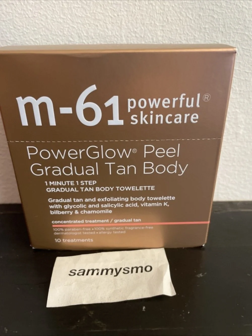 m-61 POWERGLOW PEEL Gradual Tan Body Towlette, 10 Treatments